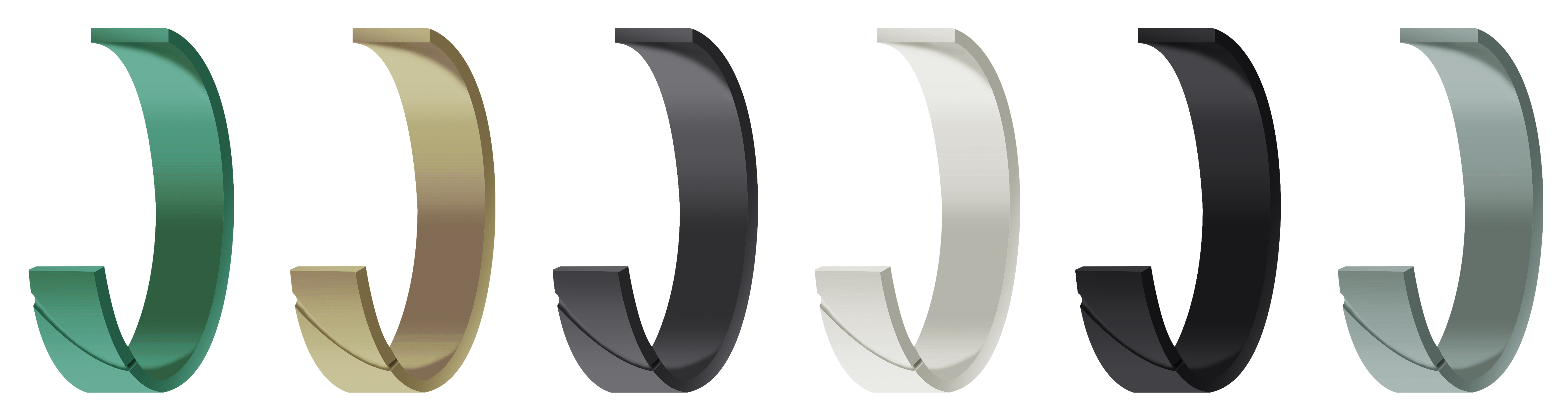 Guide ring shapes by material